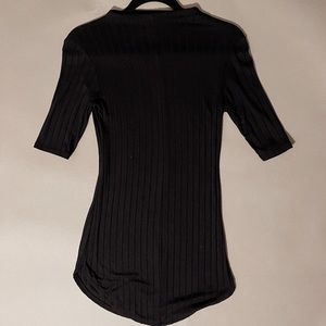 Black Ribbed Mini Dress